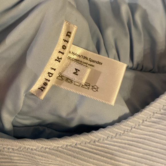 Heidi Klein Blue One Piece V Bar Swimsuit size M - Picture 8 of 9